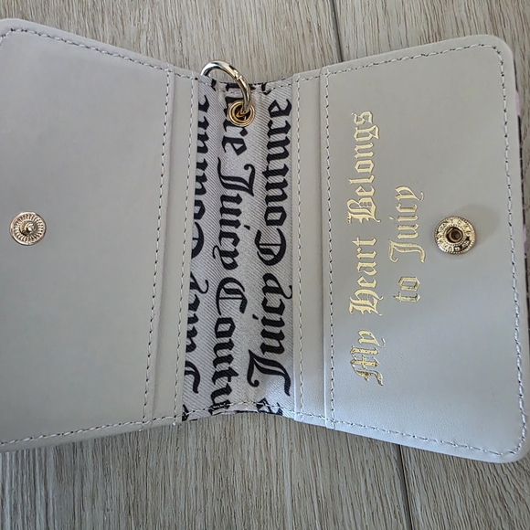 NWT Juicy Couture Simply Sweet Card Case Key Fob Dk Brown Pink - Picture 3 of 4